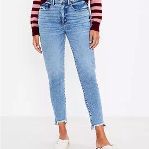 New w/ tags - Loft Tall Curvy Chewed Hem High Rise Skinny Jeans